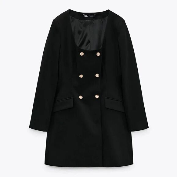 LAST 1! ZARA JEWEL BUTTON BLAZER DRESS - Picture 6 of 10